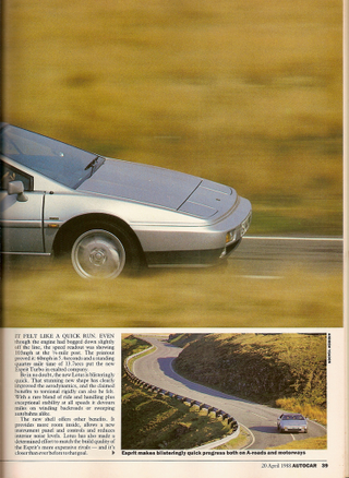 Illustration for article titled Lotus Esprit Turbo road test, Autocar, 20 April 1988